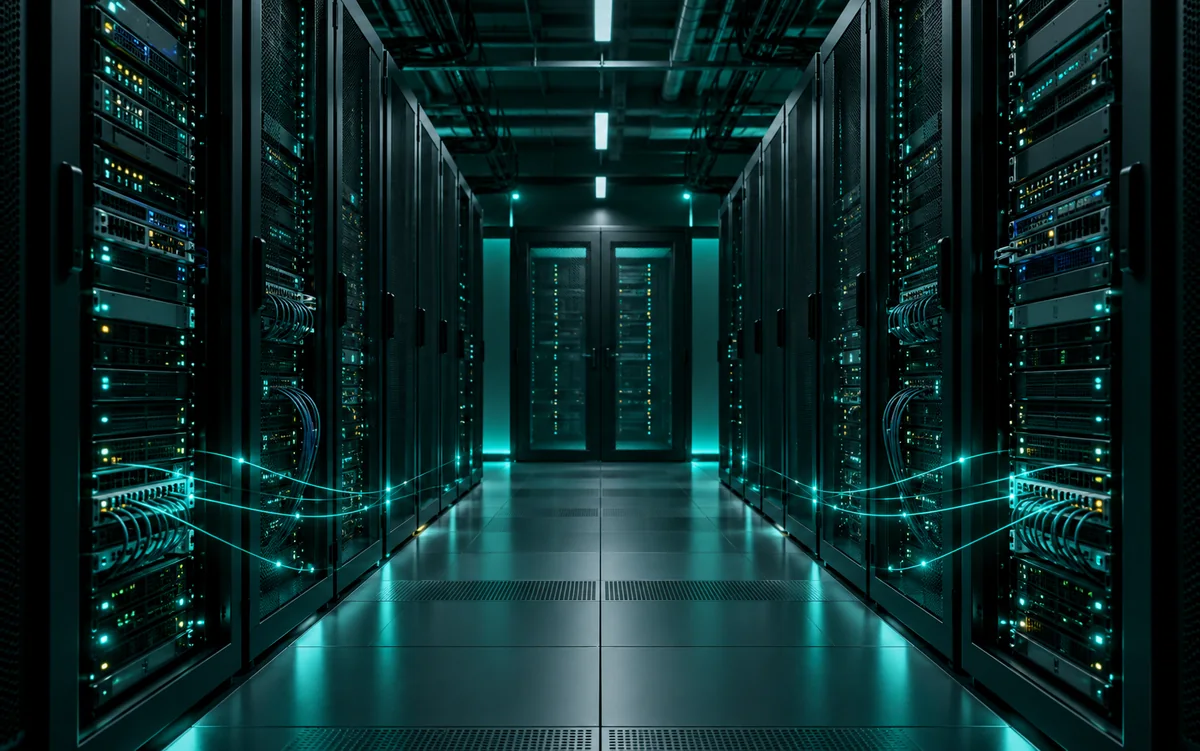 Illustration of connected server infrastructure